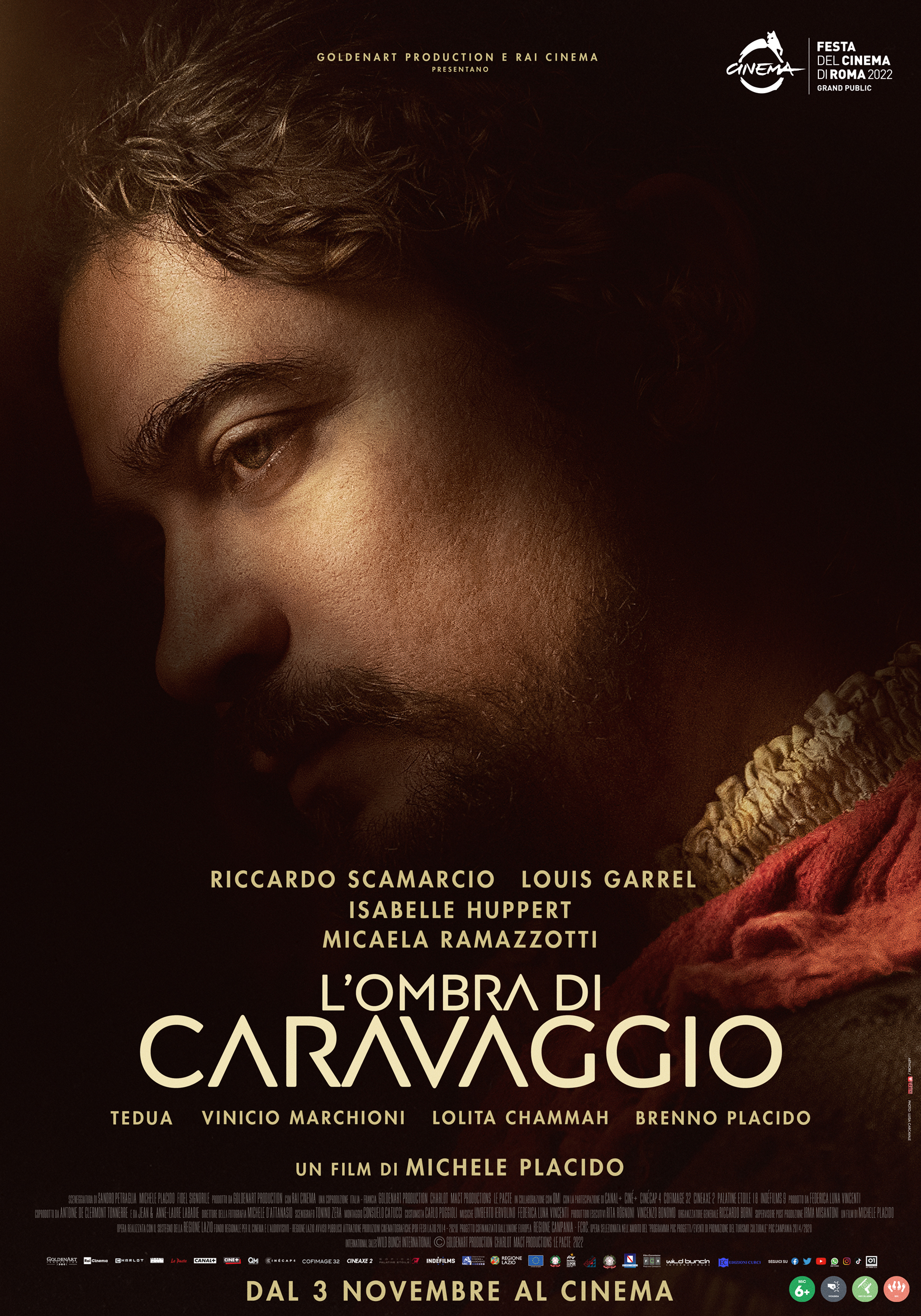 "L'ombra di Caravaggio" di Michele Placido con Riccardo Scamarcio dal 3 novembre al cinema