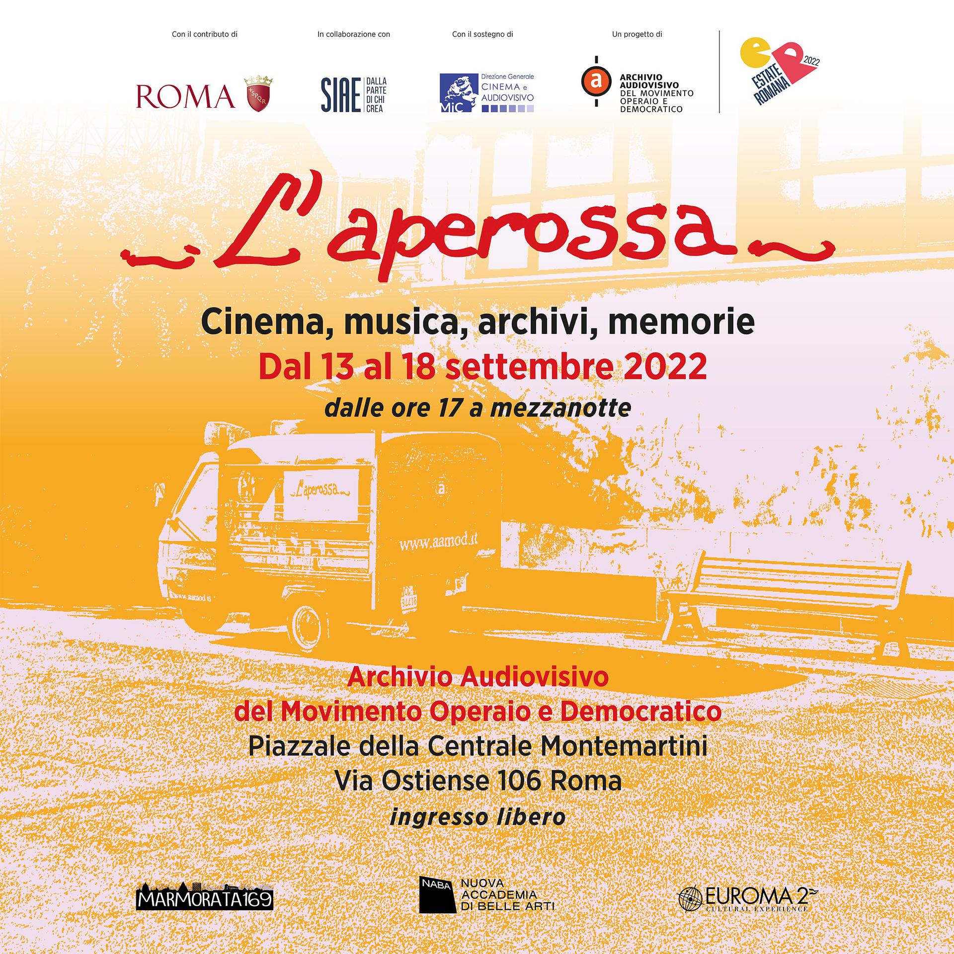 L'Aperossa, dal 13 al 18 settembre la manifestazione su cinema, musica e memoria