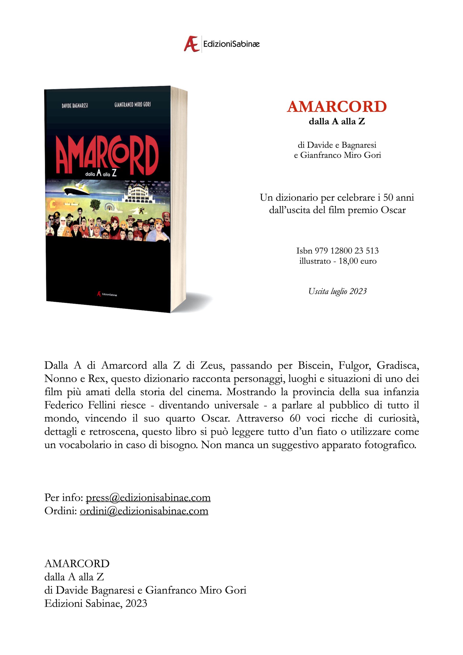 50 anni fa usciva "Amarcord" di Federico Fellini - Un libro-dizionario ne racconta i segreti e la storia