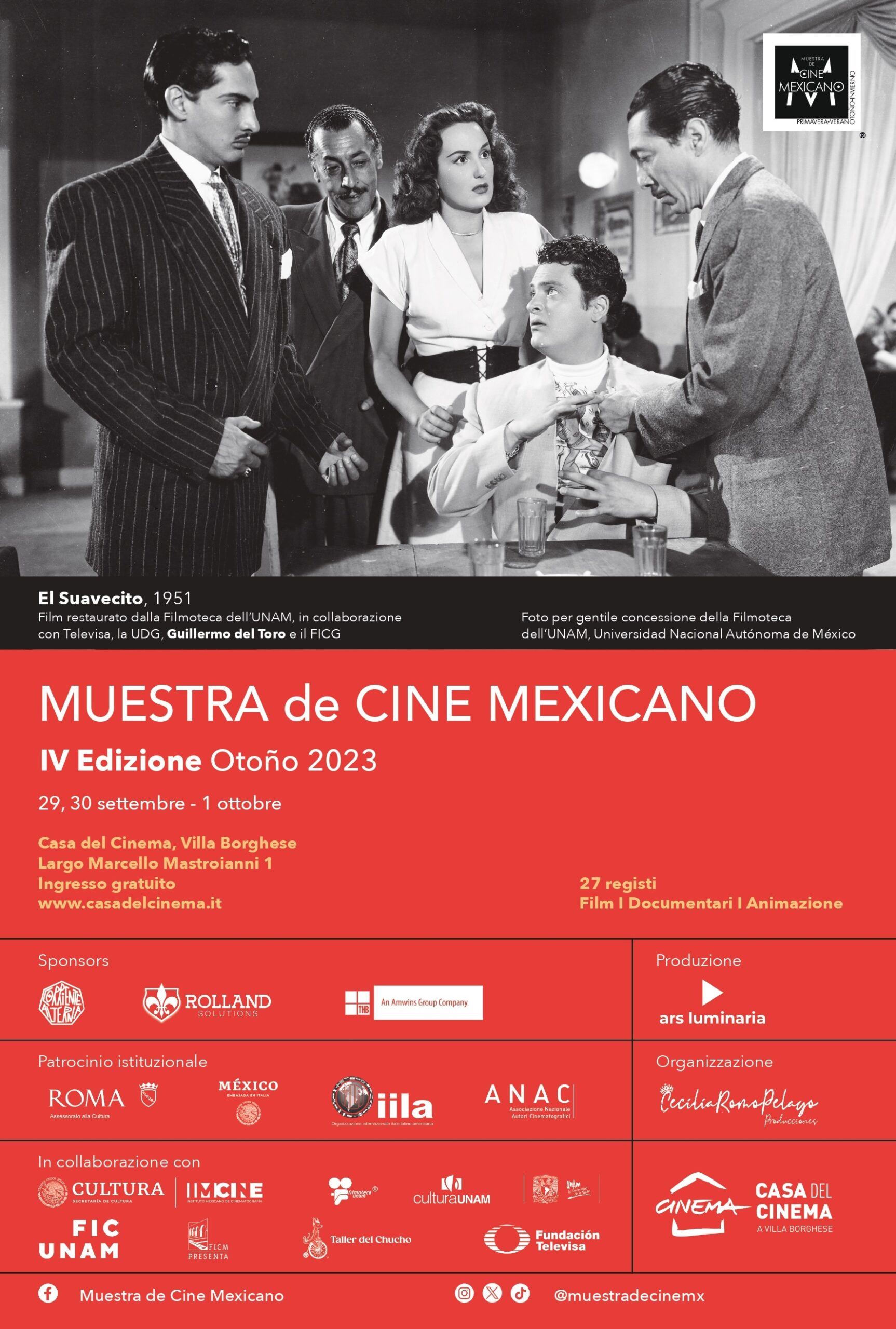 Da domani Muestra de Cine Mexicano Otono a Roma dal 29 settembre al 1 ottobre presso La Casa del Cinema