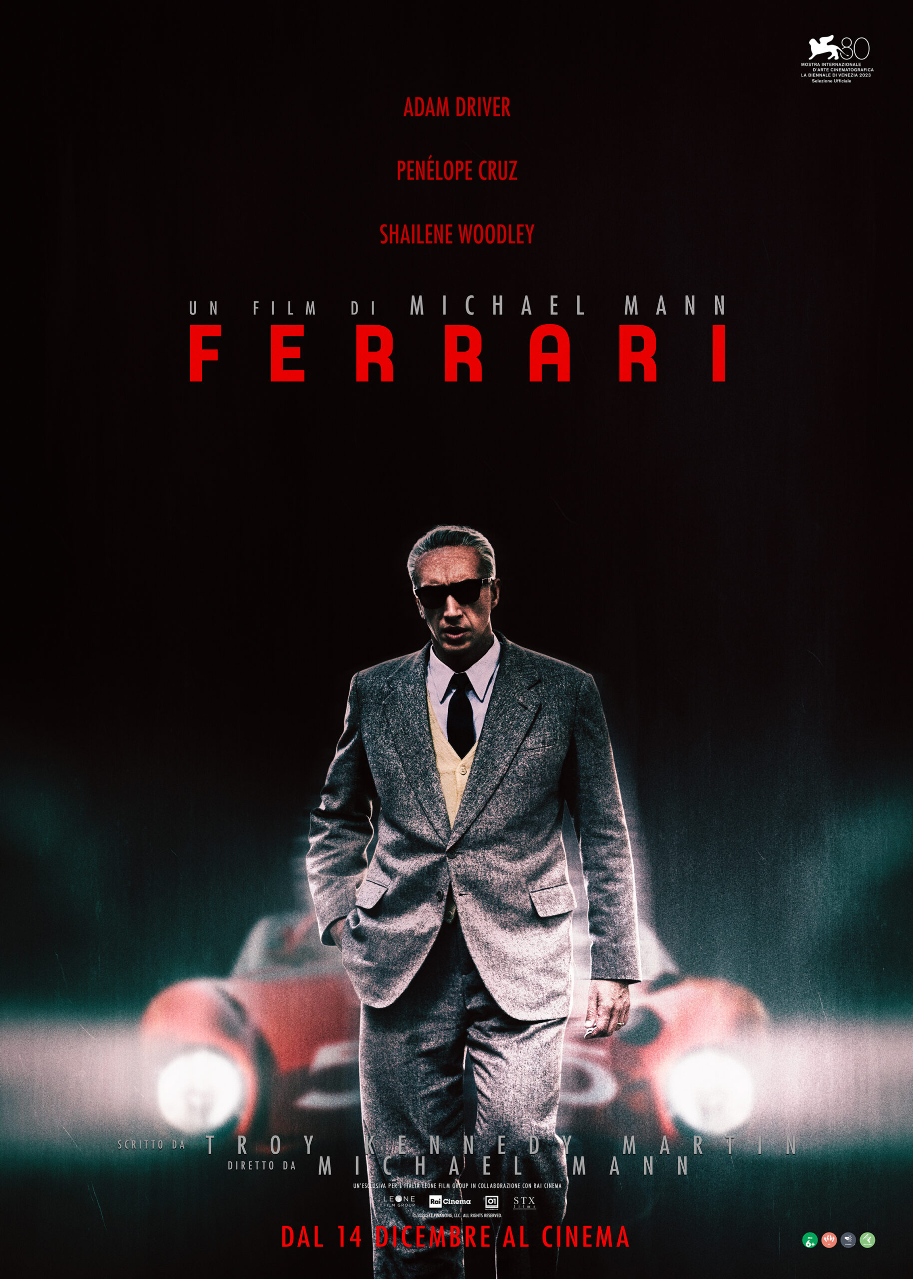 Ferrari di Michael Mann, rilasciato il poster ufficiale, dal 14 Dicembre al Cinema