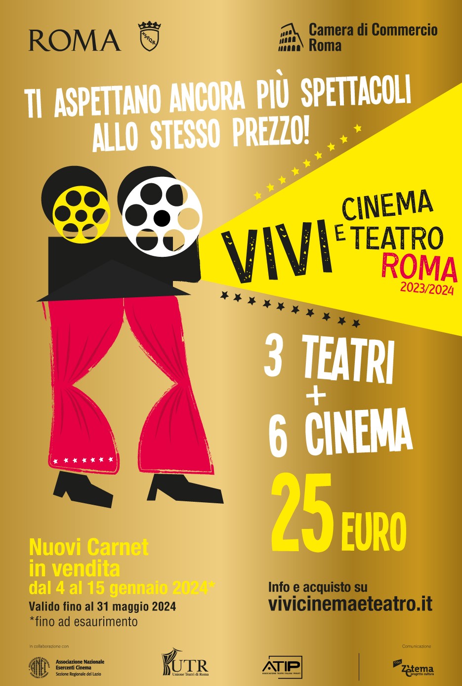 ViviCinema&Teatro Roma 2023/2024: in vendita i nuovi Carnet