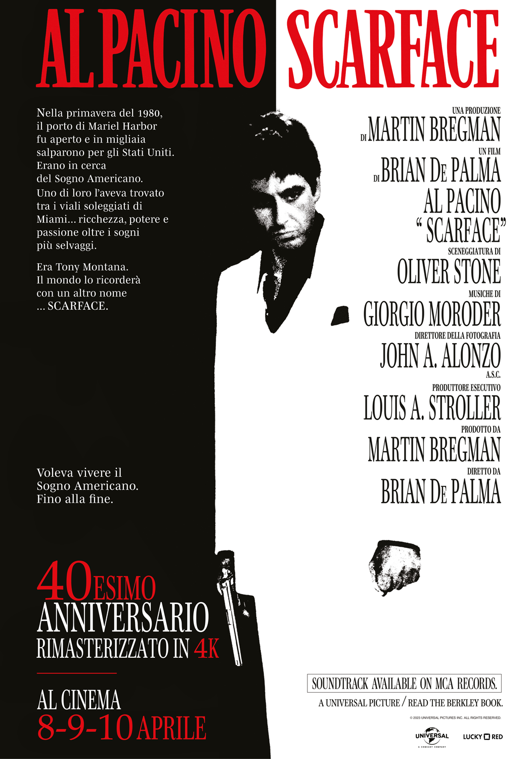 Scarface di Brian De Palma di nuovo al cinema